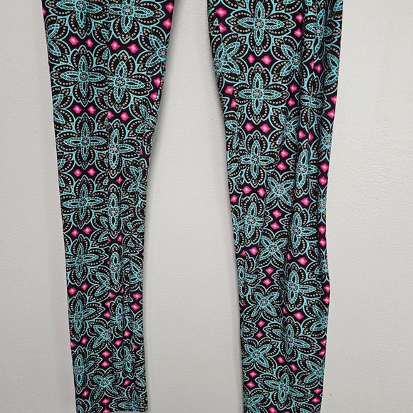 LuLaRoe One Size Multi Color Design women Leggings 142161 Floral Medallion - Picture 3 of 7